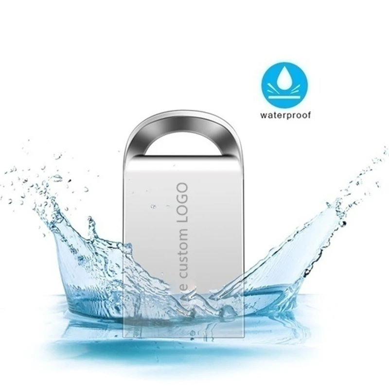 Флеш-накопитель, 4 ГБ, 8 ГБ, водонепроницаемый Usb 2,0, 16 ГБ, USB флеш-накопитель, 32 ГБ, флеш-карта памяти, 64 ГБ, металлический ключ, 128 ГБ, печать логотипа