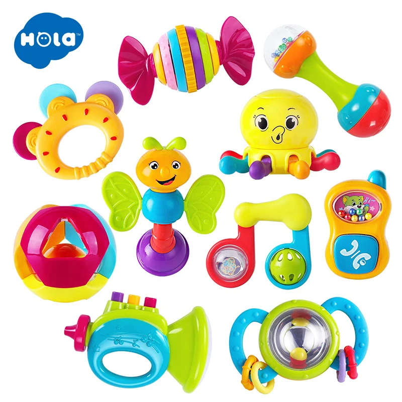 Cute Plastic Kids Baby Rattle Toy Shaking Bells Lovely Early Educational Toy