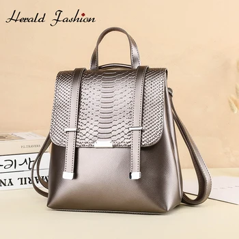 

New Women Backpack Genuine Leather Fashion Casual Lady Bags High Quality Multifunction Female Shoulder Bag Backpacks For Girls