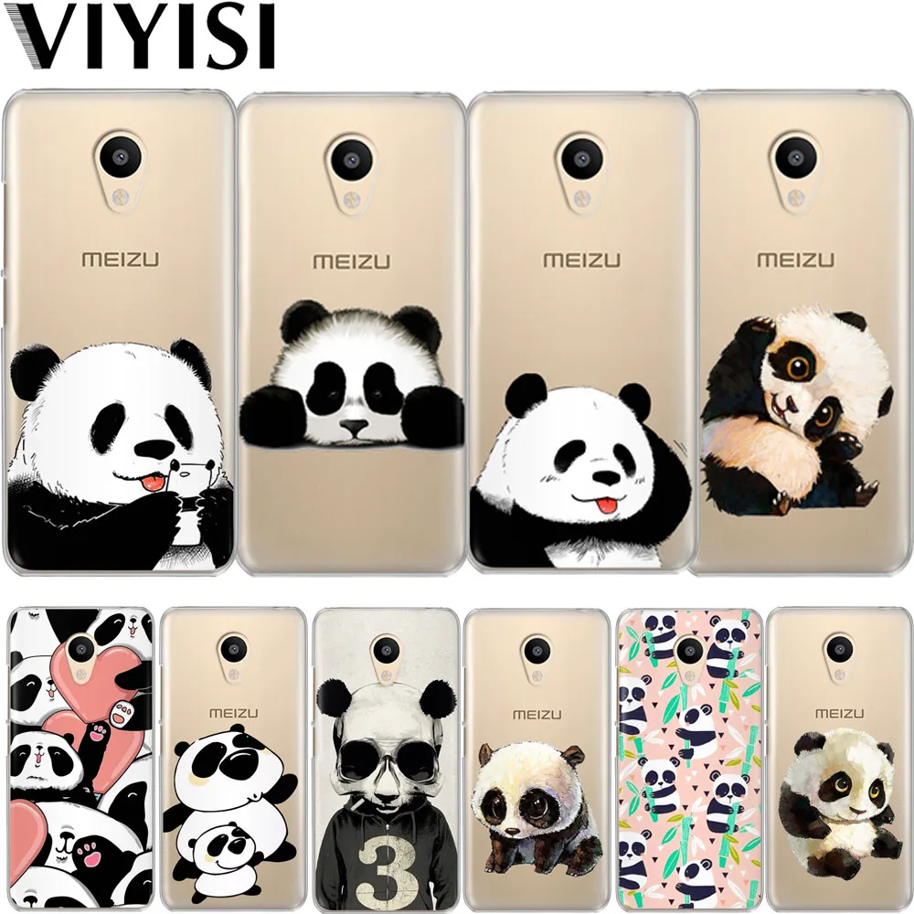 

Cute For Meizu M6 5 Note Phone Case M5S 5C M3s 3 Note Pro6 U10 U20 Panda Animals Soft TPU Back Cover Coque Shell