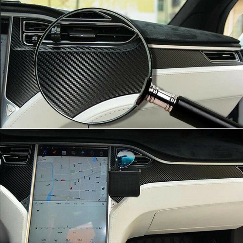 Для Tesla модель X S Автомобильная наклейка для внутреннего интерьера углеродного волокна отделка 4 шт./компл. Запчасти комплект приборной панели Управление
