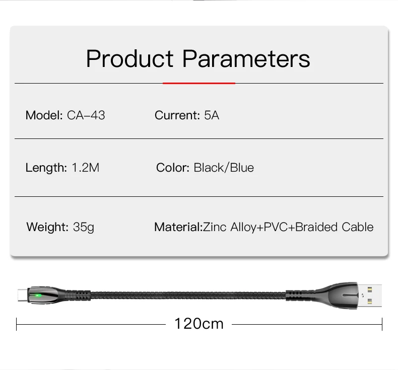 Yesido CA43 2.4A type C кабель для samsung huawei mate 30 Xiaomi LG быстрое зарядное устройство кабель передачи данных для аndroid светодиодное освещение USB шнур для телефона