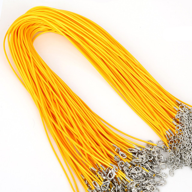 1.5/2mm Cotton Waxed Cord Adjustable Braided Rope String Necklace Chain with Lobster Clasp DIY Jewelry Making Handmade