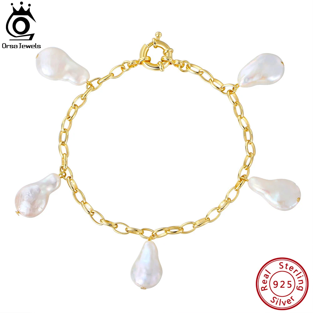 Женский браслет из серебра 925 пробы с искусственным жемчугом | Украшения и