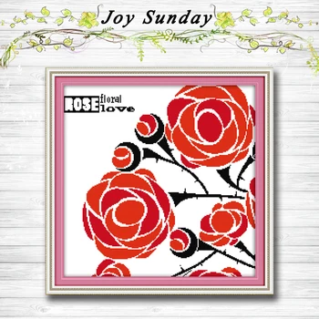 

The red rose of love flowers painting dmc 14CT 11CT counted cross stitch kits embroidery set Needlework Set chinese cross stitch