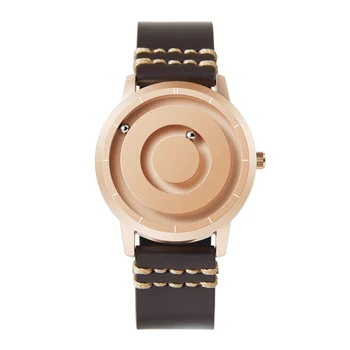 

New and innovative blue gold magnetic metal parallel time and space watch men's fashionable quartz watch simple men's Watch