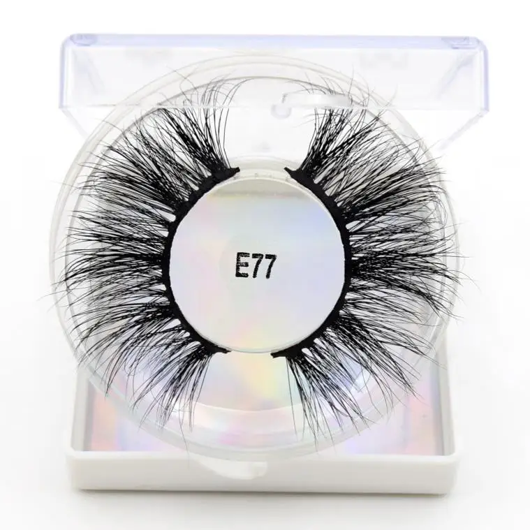 E77 (round) Visofree, 25 мм., 5D, норковые ресницы, драматические, длинные, норковые ресницы, толстые, накладные ресницы, макияж, без грубости, 3D, норковые ресницы E66 - Цвет: E77 (round)