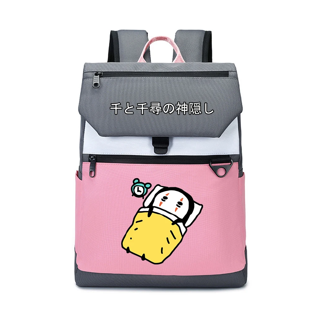 

NO FACE MAN Kawaii Students School Backpack Women Pink Travel Bagpack Oxford Large Bookbag Cartoon Laptop Daypack Rucksack