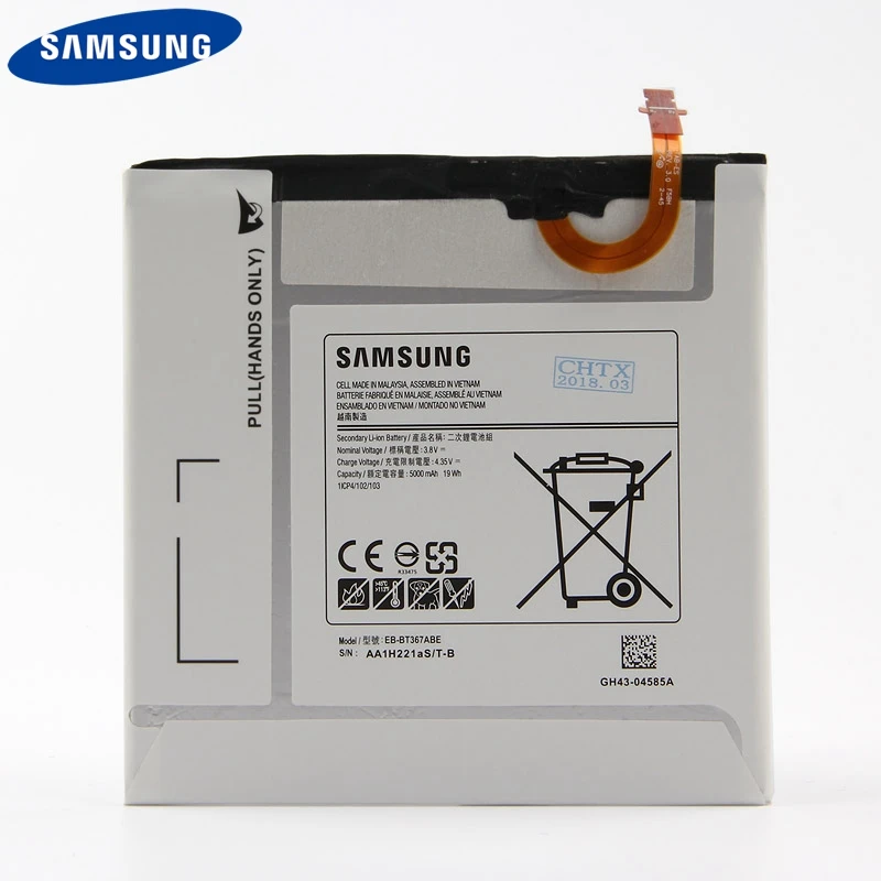 Оригинальная сменная батарея для планшета EB-BT367ABE для samsung Galaxy Tab A2S 8,0 T385 T380 версия EB-BT367ABA 5000 мАч