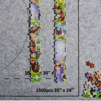 

Hold 1500 Pieces Floor Home Jigsaw Felt Mat 26x46 Inch Large Roll Up Storing Solid Playmat Saver Blanket Storage Accessories