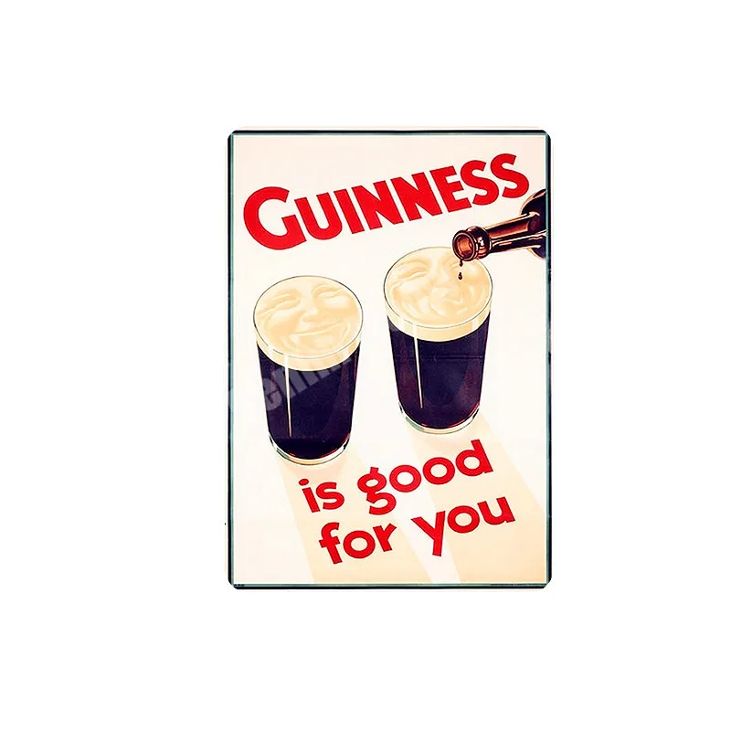 W Guinness хорошо для вас табличка металлическая пластина Бар Паб Клуб декоративный знак пиво плакат винтажный Декор Бар рекламный знак MN107 - Цвет: W