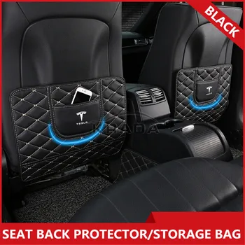 

2PCS Universal Seat Back Bags For Tesla Model 3 Model X Model S Storage Kick Mat Protector Anti-kicking Pad Car Care Accessories