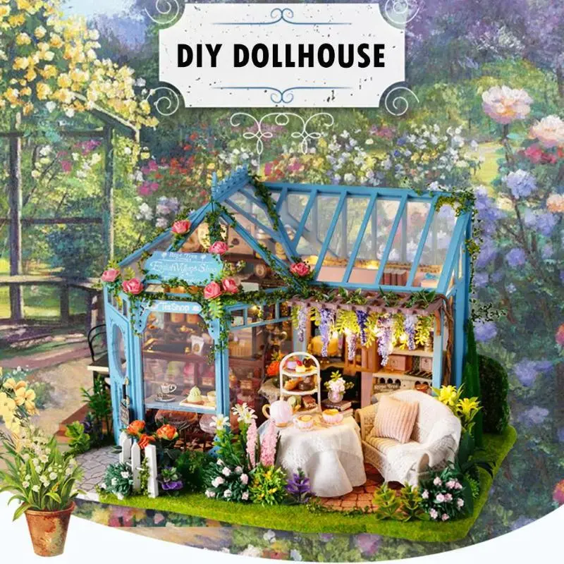 1 Набор DIY деревянный кукольный домик Миниатюрный Кукольный дом мебель набор музыкальная игрушка со светодиодом