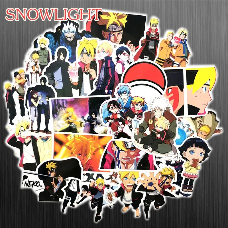 50 pcs Japanese Anime Naruto Sasuke Sticker For Skateboard Laptop Suitcase Refrigerator Motorcycle Waterproof DIY Toy Sticker