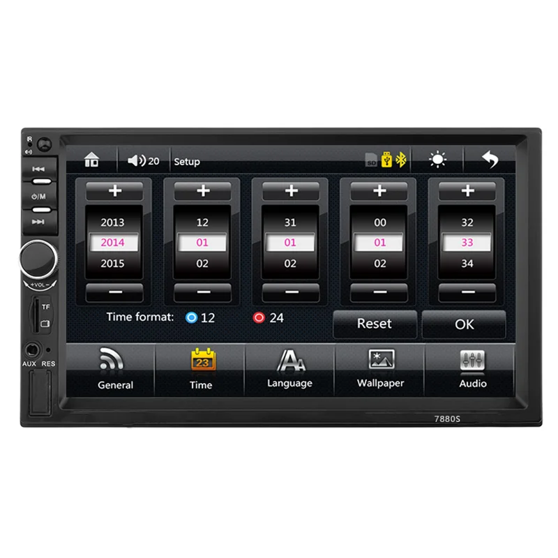 Автомобильный Mp5 MP3-плеер 7 дюймов двойной 2Din Hd Bluetooth нажатие на экран стерео радио