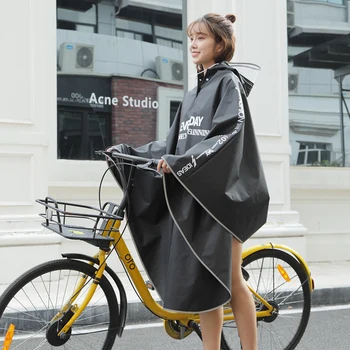 

Waterproof Nylon Raincoat Women Adult Poncho Ladies Hooded Raincoat Overall Black Stylish Impermeable Girls Rain Coat GG60YY
