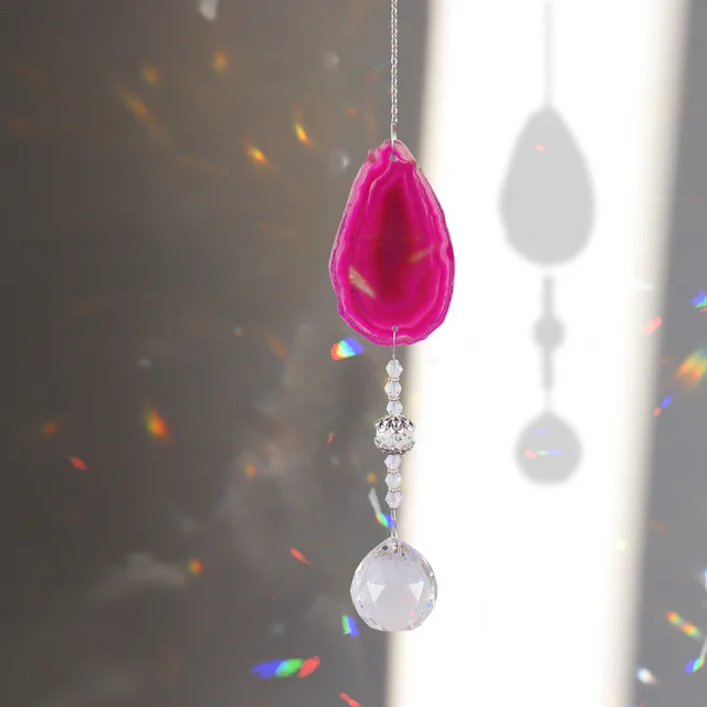 Suncatcher Crystal Wind Chimes Star Sun Moon Light Catcher Medál Golyógyöngyök Lógó Szivárványkészítő Kerti Otthoni Ablak Dekoráció - Image 3