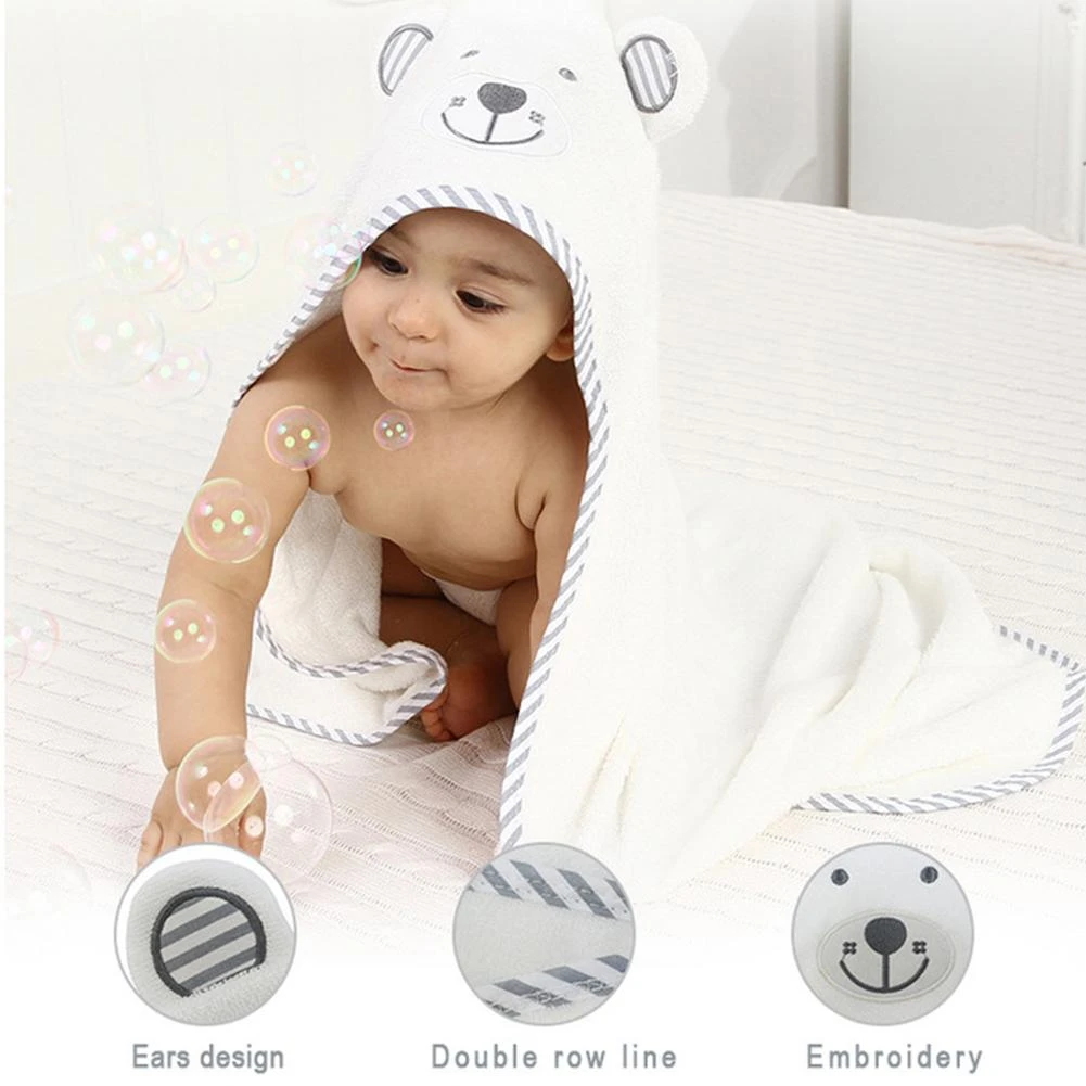 Baby Bath Towel Newborn Baby Girls Boys Hooded Blankets Cartoon Animal Absorbent Bathing Towel For Children Bathroom Towels Aliexpress