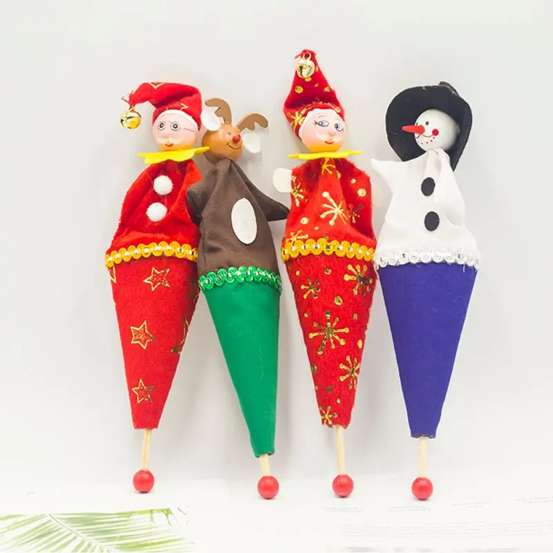 

4pcs Cute Cartoon Santa Claus Snowman Christmas Dolls Home Holiday Ornaments Decorations Children's Gifts