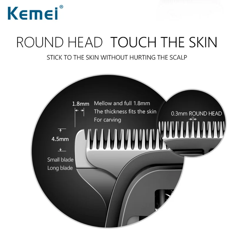 Kemei электробритва, профессиональная машинка для стрижки волос, с проволокой, с двумя разными режущими головками, станок для бритья 42D