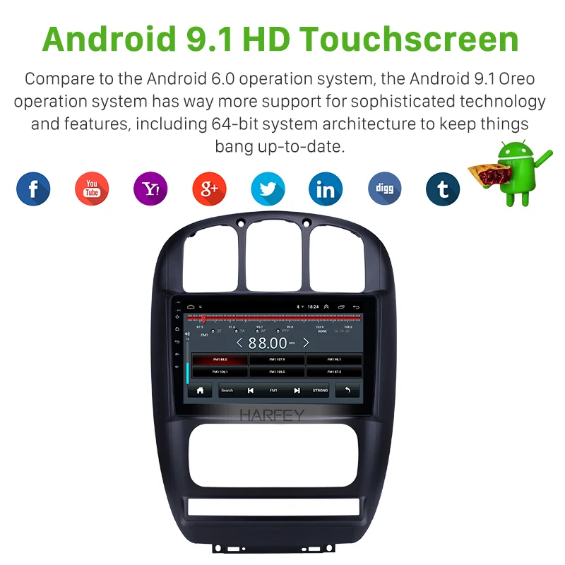 Harfey 10,1 дюймов gps автомобильный радиоприемник Android 9,1 для Chrysler nicfica 2006-2012 с HD сенсорным экраном Поддержка Carplay резервная камера