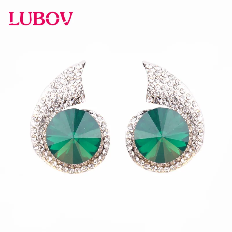 LUBOV большой кристалл рыбий хвост серьги-гвоздики блестящий камень для женщин пирсинг серьги трендовые Свадебные украшения Рождественский подарок