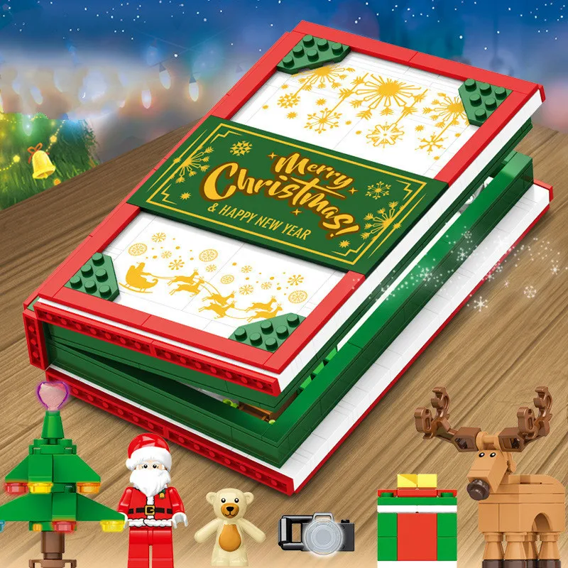 

601094 NEW Christmas Set Santa Claus Sleigh reindeer Village Train compatible LegoINGlys Building blocks bricks Toys Gift