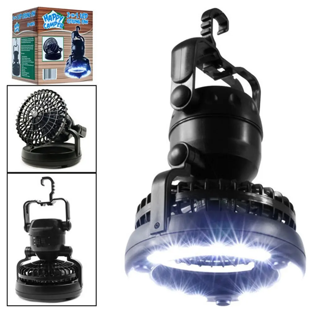 

Portable 2 Mode 18 LED Tent Light 2 In 1 Camping Ceiling Fan Light Hanging Tent Lamp Lantern Outdoor Tent Light Fan Dropshipping