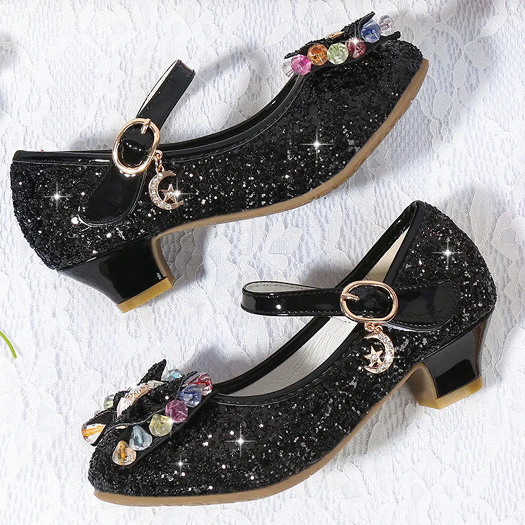 Модный, жемчужный, с кристаллами, с бантом, простая принцесса, Chaussures Danse Chaussures Sandales Enfants Chaussures femme