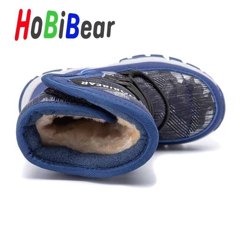 HOBIBEAR/ г. Новые зимние ботинки унисекс для детей, красные детские длинные ботинки для девочек детские уличные зимние ботинки с мехом внутри для мальчиков