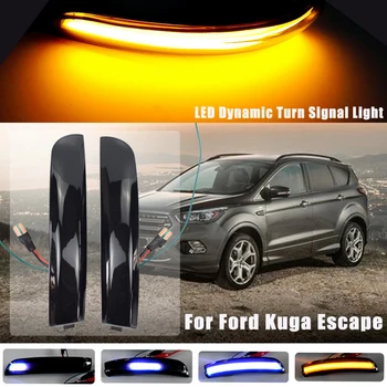 

Flowing Water Blinker LED Dynamic Bicolor Turn Signal Light For Ford Kuga Escape EcoSport 2013-18 Side Mirror Flashing Indicator