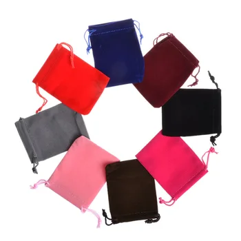 

10 20 50pcs High Quality 8x10cm Velvet Jewelry Packaging Mixed 12 Colors Velvet Pouch Jewellery Pouches Packaging Display Bag