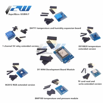 

D1 MINI Kit 7 in 1 Master Control + DHT11 + DS18B20 + RGB + Relay + BMP180 + TF Card Read