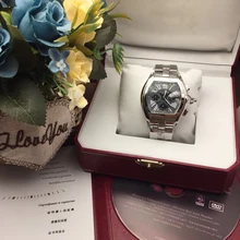 Роскошные брендовые Новые мужские кварцевые часы с хронографом из сапфировой нержавеющей стали GMT светящиеся мужские черные белые синие часы AAA+ 2618