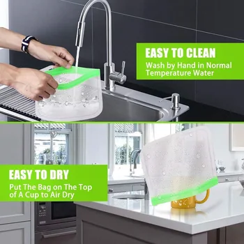 

1Pcs Reusable Freezer Bag PEVA Food Storage Bags Leakproof Kitchen Organizer Top Ziplock Multi Purpose