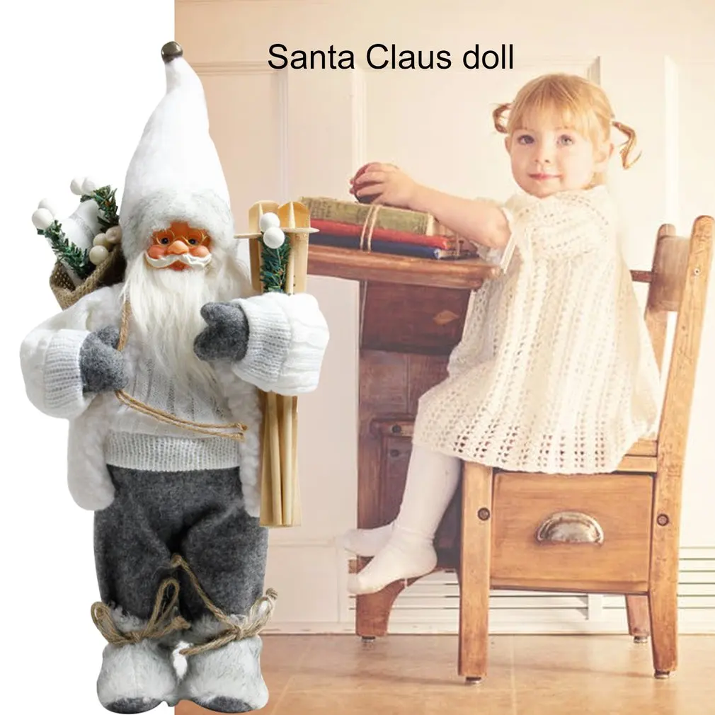 30cm Christmas Ornament Simulated Santa Claus Doll Old Man Plush Figurine Animated Doll Decoration