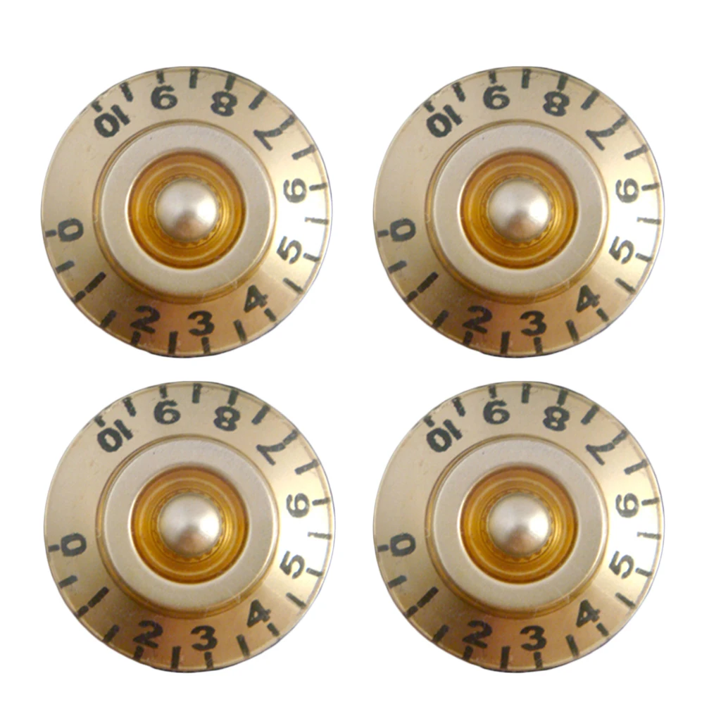 Top Hat Gold Transparent Volume Tone Speed Control Knob for Electric Guitars 4 Pieces