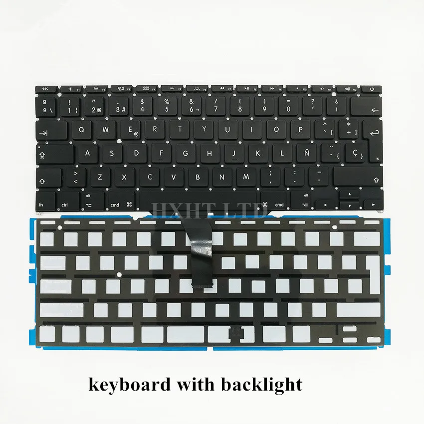 KB with BL Новинка A1370 A1465 SP испанская клавиатура с подсветкой для Macbook Air 1" A1370 A1465 Клавиатура ноутбука 2011 2012 2013 год - Цвет: KB with BL