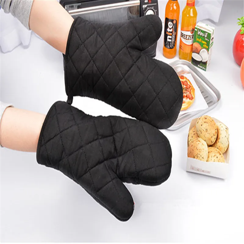 Горячая Распродажа, 1 пара хлопковых перчаток для духовки, термостойкие кухонные перчатки для микроволновой печи