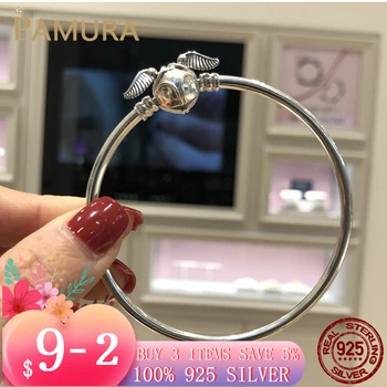 

2020 Hot Sale 925 Sterling Silver Snitch Bracelet Bangle For Women Fashion S925 Silver DIY Jewelry