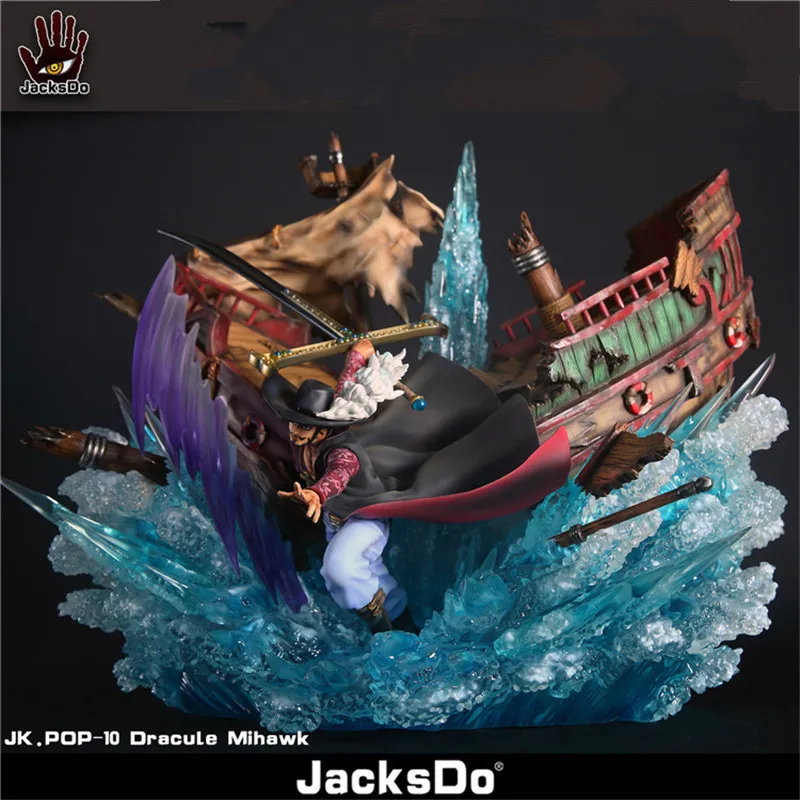Jacksdo аниме одна деталь Dracule Mihawk Орлиный глаз может светильник лампа GK статуя смола фигурка Коллекция Модель игрушки 45 см M4041