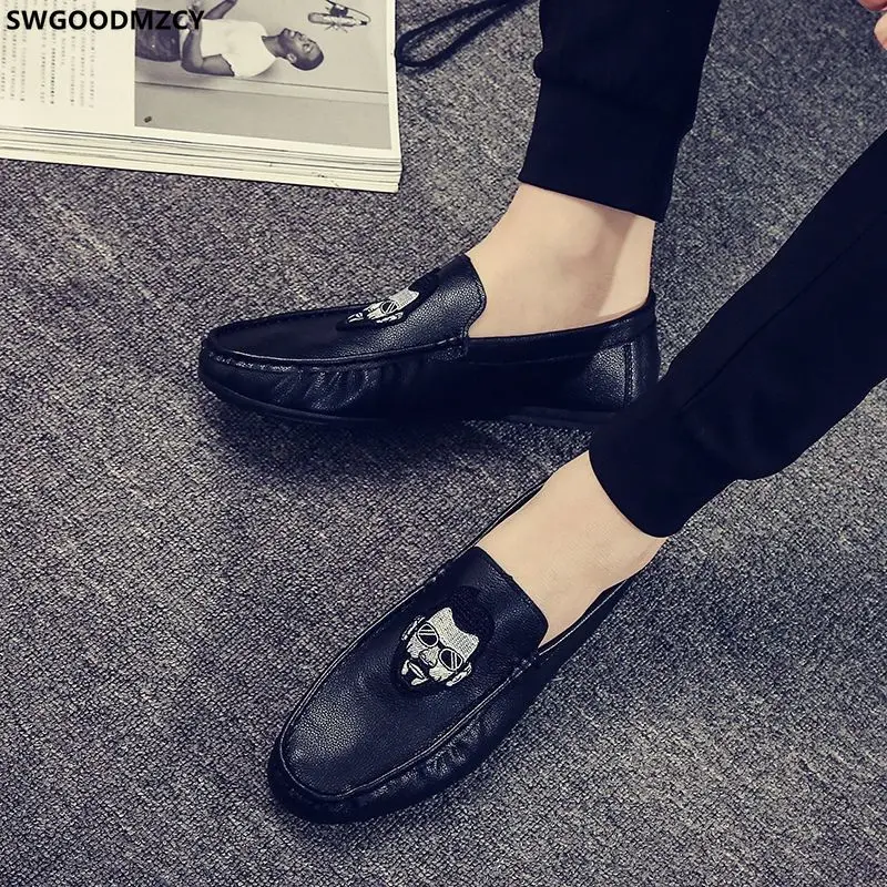 Black Leather Shoes for Men 2024 Loafers Casual Shoes Man Designer Slip on Shoes Men Chaussures Femme мужские макасины Zapatos 5