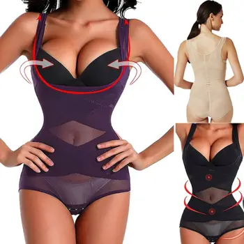 

Women's Mesh Insert Control Underbust Slim Shapewear Rompers Body Shaper Control Waist Sexy Glamorous Firm Bodice Bodysuits