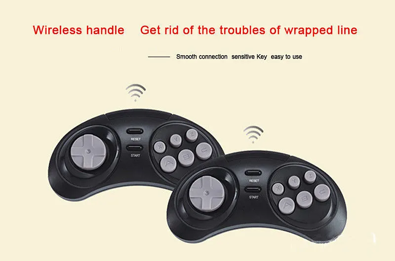 16 Bit HD Video Game Console for SEGA MEGA DRIVE, Play NTSC /PAL Game Cartridge, with 2.4G Wireless Controlle Cartridge