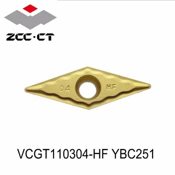 

Original ZCC VCGT110304-HF YBC251 Carbide Inserts VCGT 110304 for Turning Tool for Boring Bar CNC Lathe Tools utensili tornio