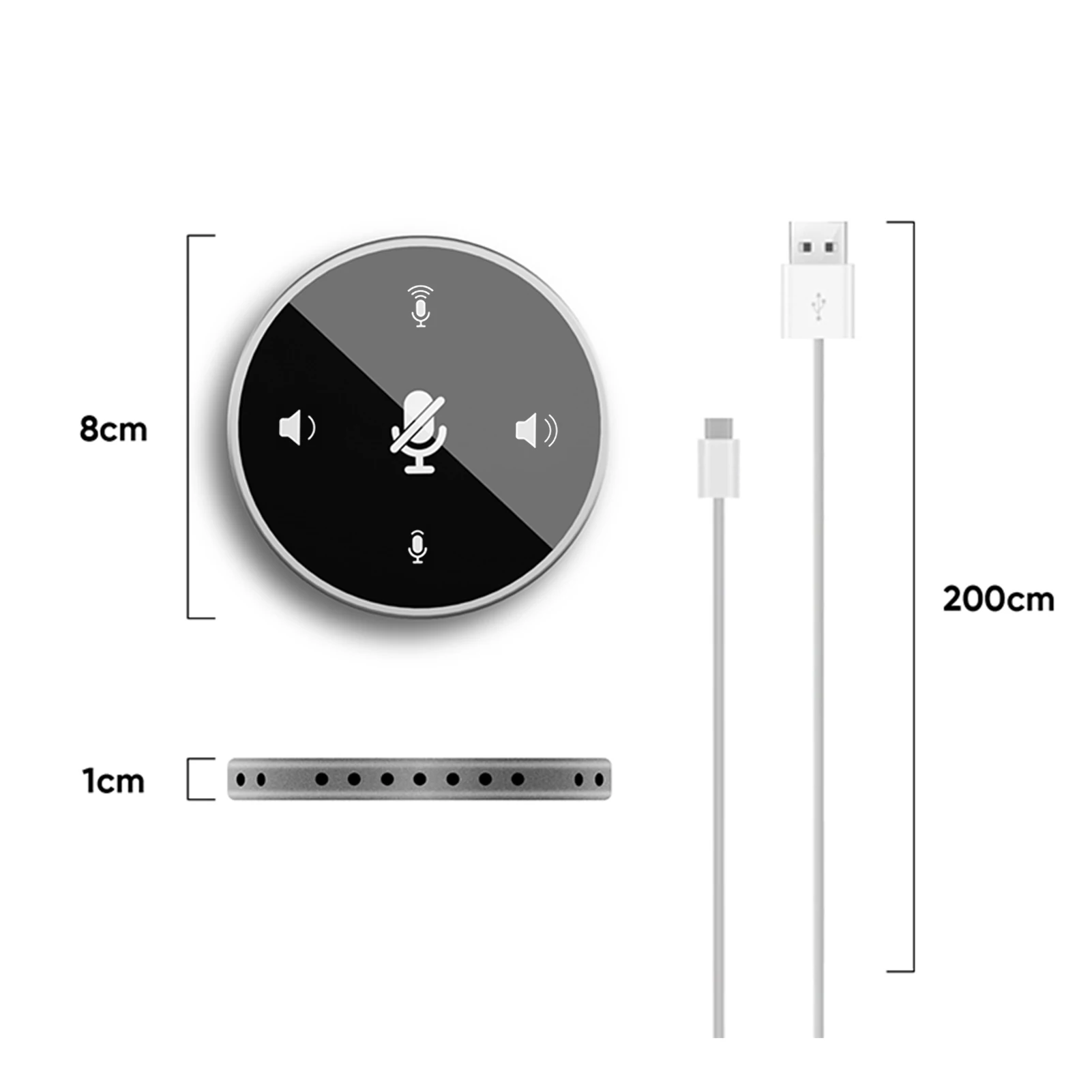 Mini microphone Desktop USB Conference Speakerphone Microphone Built-in Speaker 360° Omnidirectional PC Computer Condenser Mic mic