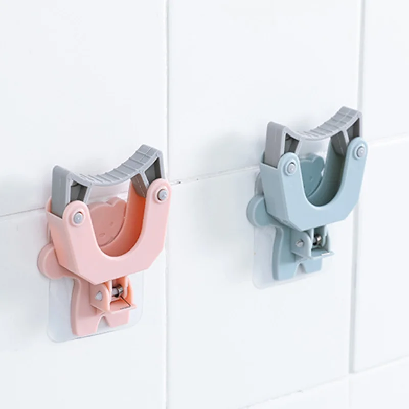

Foldable Mop and Broom Holder Wall Mounted Mop Organizer Holder Hanging Pipe Hooks Kitchen Tools Bathroom Suction Hanging Tools