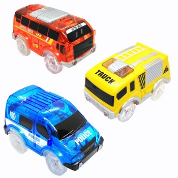 

3 Pack Track Cars Compatible with Magic Tracks and Neo Tracks Replacement Light Up Racing Track Accessories with 5 Flashing LED