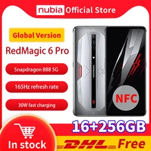 Dhl versão global livre nubia red magic 6 pro jogos smartphone 16gb ram 256gb rom 6.8 snapsnapsnapdragon 888 octacore redmagic 6 pro