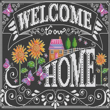 

top Embroidery Chalkboard Welcome Cross Stitch Kit Riolis with 100% Cotton Flosses & Free Shipping for Customized Gifts